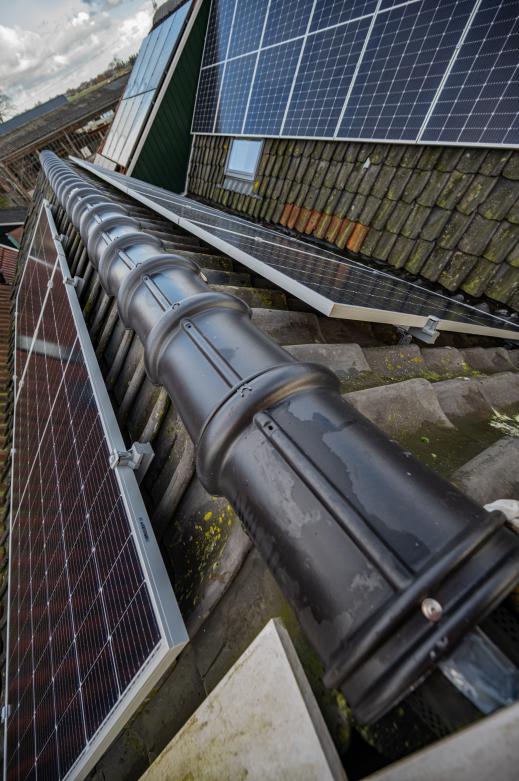 Zonnepanelen op ons dak.