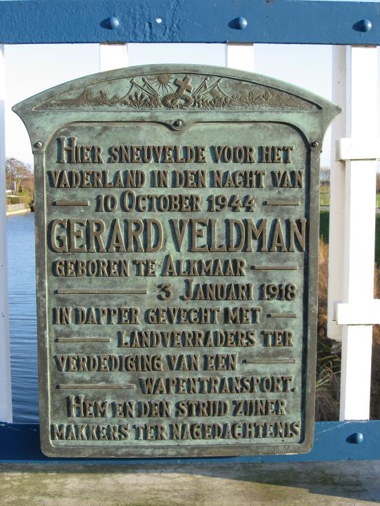 Original Veldmanbrug memorial plaque